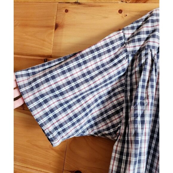 Mens 3XL Wrangler Short Sleeve Button Down Shirt Blue plaid Big and Tall - Picture 7 of 14
